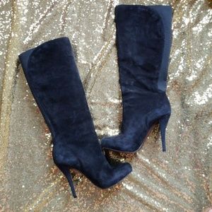 Enzo angiolini black suede knee high boots